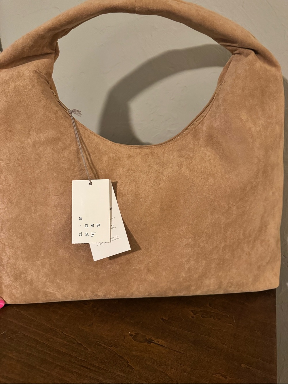 a new day Suede Hobo Bag in Camel - NWT - Picture 2 of 4